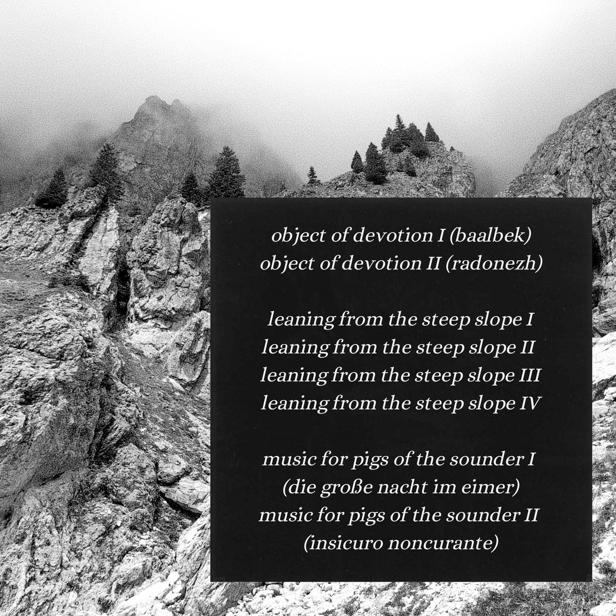 turbittburo's tweet image. it's bandcamp friday! consider sending me some love by checking out my latest release (mystical drone/ambient recorded here in northern italy):

deadhound.bandcamp.com/album/objects-…

🖤🖤🖤