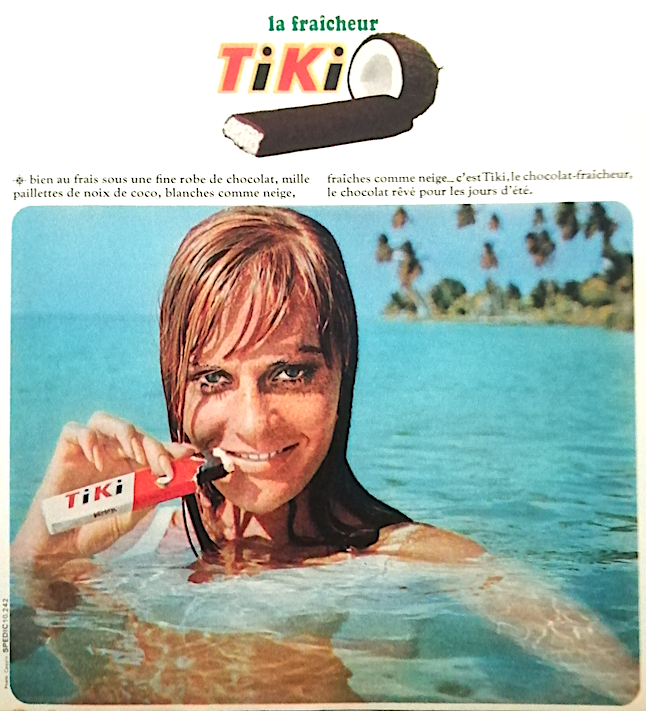LeeVanBee's tweet photo. A vintage French advertisement for a Tiki chocolate and coconut bar 
#AdArt #Art #Vintage #VintageAd #VintageAds #Chocolate #ChocolateBar #Coconut #CoconutBar #Snack #SnackBar https://t.co/3EqmqmSrhY