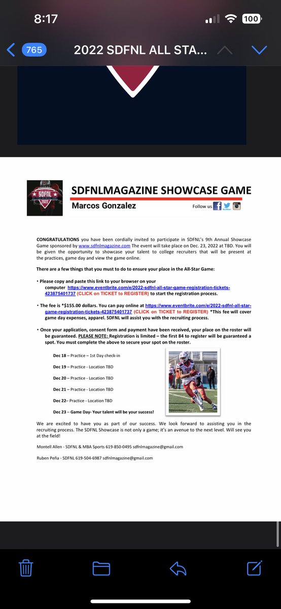 Marcos2heem's tweet photo. AG2G Thank you @SDFNLMagazine for an opportunity to go and show case my talent and represent @cptrojansfb @LOUIED619 https://t.co/oFY5oT7QaQ
