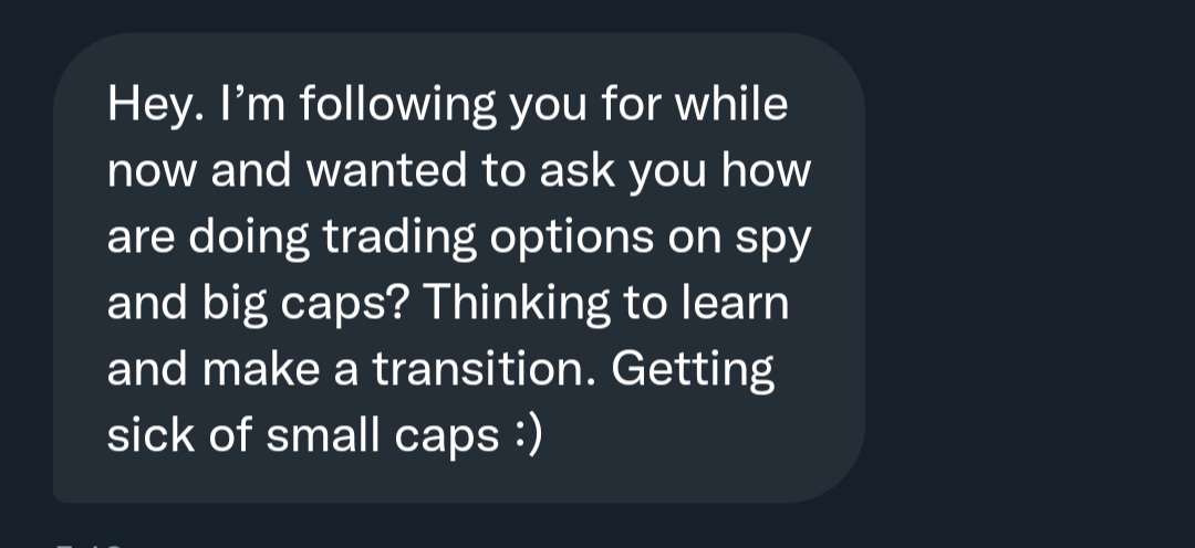 WolfOfWallstrt7's tweet photo. Just wanted to give an update in this thread while responding to a DM. I will not be using twitter much anymore. I've provided all that I can here for traders and now focusing 100% on my own trading. Will still post mental game talk/recaps on YT since I enjoy doing those! https://t.co/6mrKi6NgKI