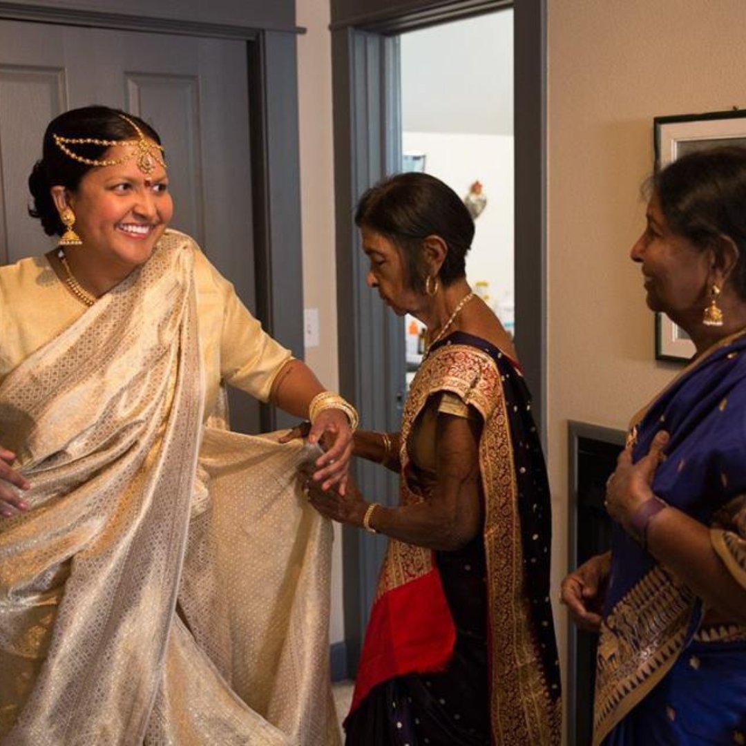 TheMoth's tweet image. Some story extras from this week's #MothRadioHour.
Terrance during his college years. &amp;amp; Nina wearing her mother's wedding sari.

Full Episode: bit.ly/3CbZiId