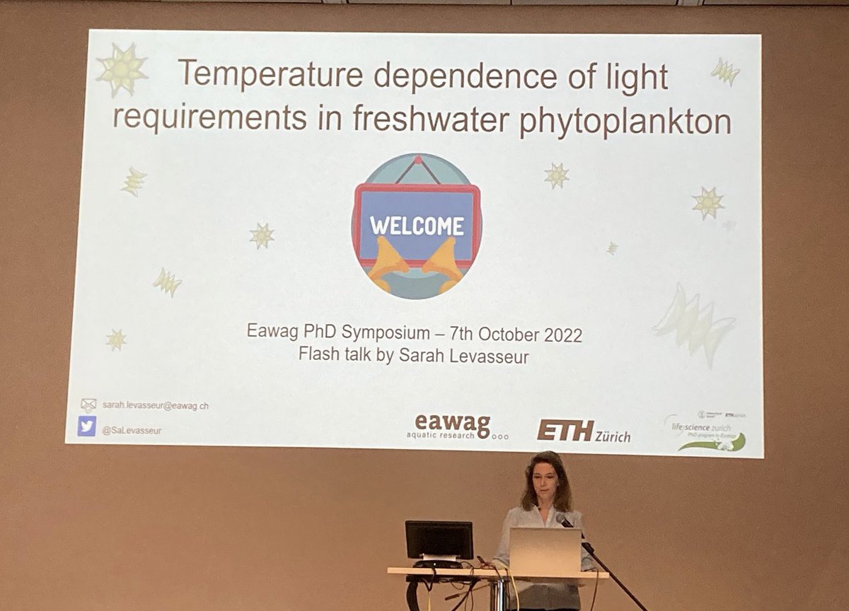 SaLevasseur's tweet photo. Today was our #PhDSymposium at @EawagResearch. It was a great opportunity to hear about our fellow Ph.D. students’ work, and practice our presentation skills but also hear about great keynote speakers! Thanks to @Fran_Cesari_, Antoine Guisan and David Aldridge for coming! https://t.co/tn9uZkcSjf
