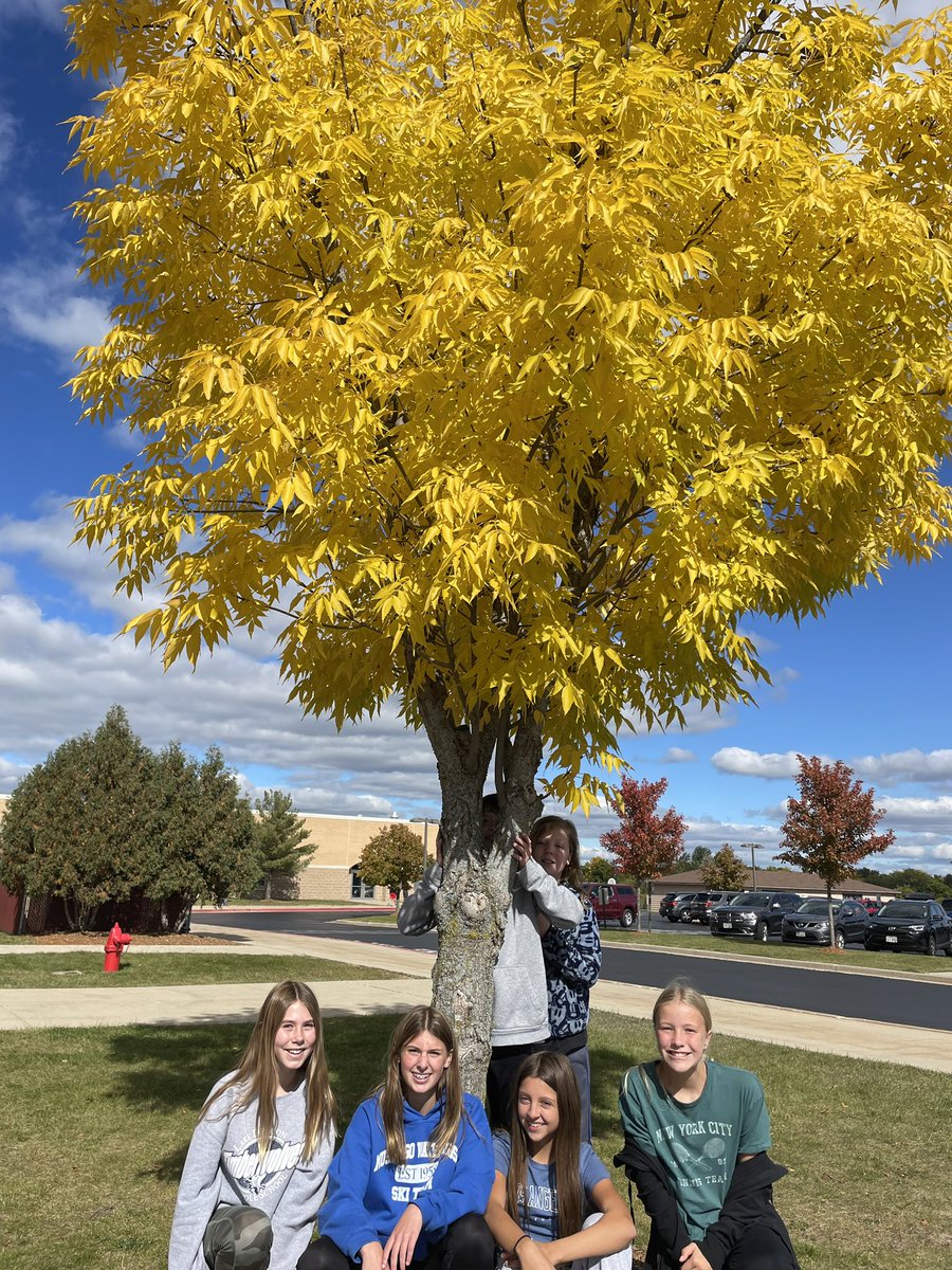 Miss Johnson’s brilliant 7th graders enjoying the beauty of fall! #TimberwolfWay
