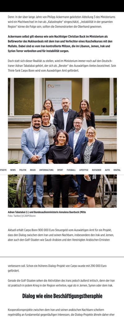 besmaili's tweet image. بالاخره یک رسانه‌ در آلمان متوجه شد که #عدنان_طباطبایی کیست و چه هدفی دارد و برای چه کاری نزدیک به یک میلیون یورو از وزارت خارجه #آلمان پول می‌گیرد