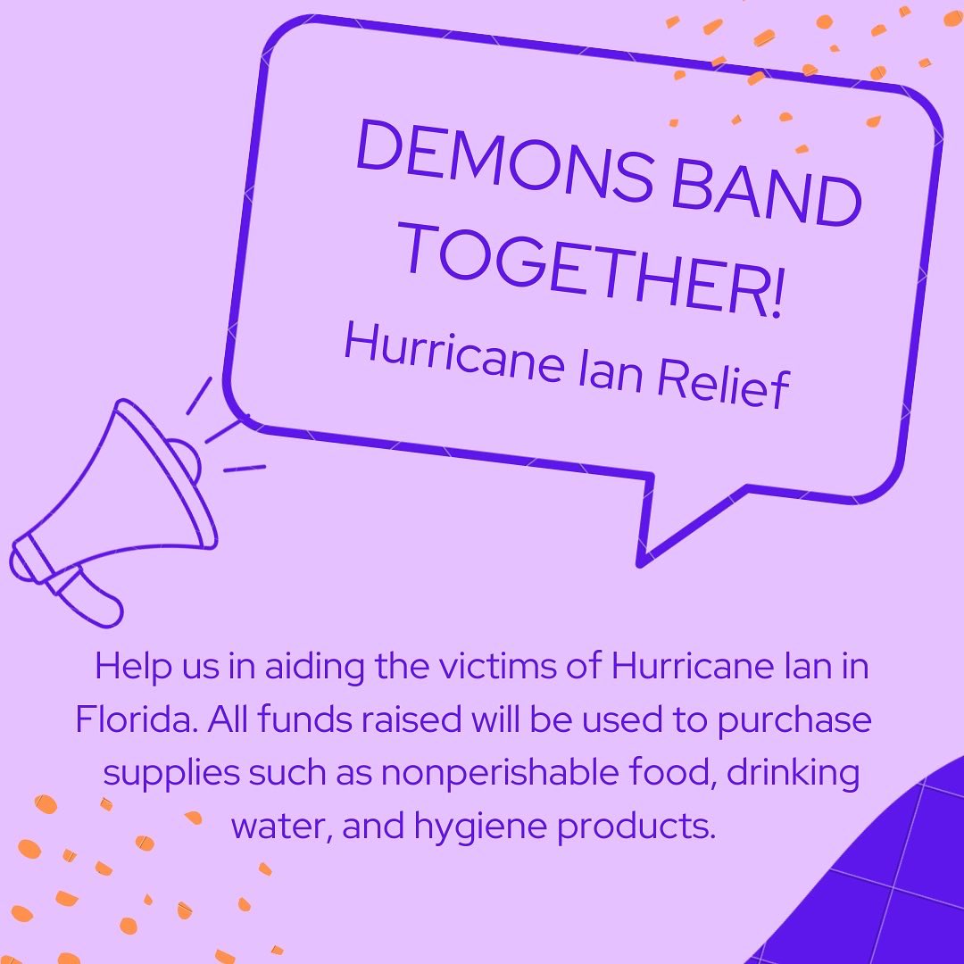 saibetaiota's tweet photo. Help us help Florida! Now through October 16th, we’ll be raising funds to purchase relief supplies for victims of Hurricane Ian. 💜🧡 https://t.co/gMllz07Van