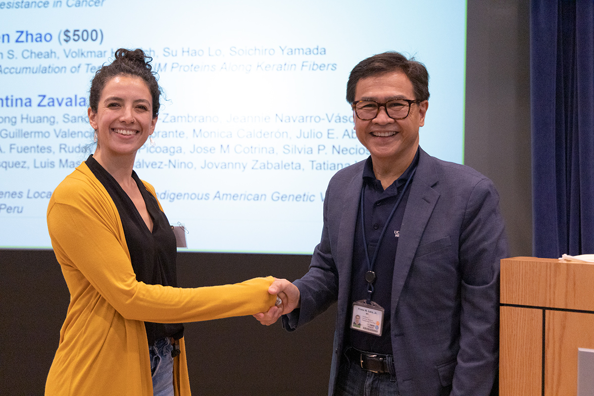 UCD_Cancer's tweet photo. Another successful cancer research symposium for @UCD_Cancer. Thrilled to have @CathyEngMD speak on behalf of @drgandara Lectureship on Developmental Therapeutics. Congrats to our poster session winners and thanks to all presenters. https://t.co/I1rh85BJ9s