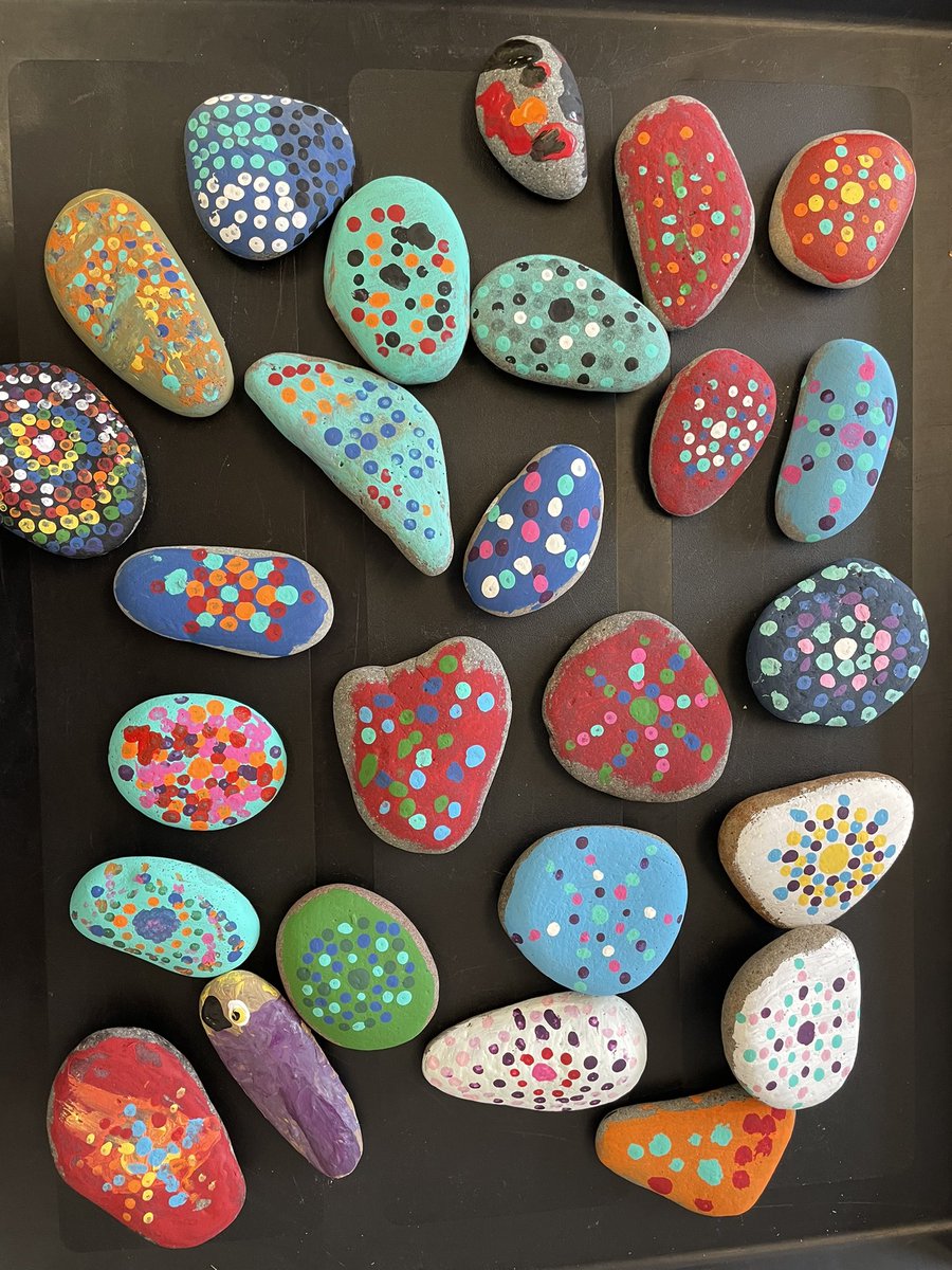 Mandala stones for the win! I collected these from Scots Bay and my students made beautiful art. <a href="/AldershotElem/">Aldershot Elementary</a> <a href="/AVRCE_NS/">Annapolis Valley Regional Centre for Education</a>
