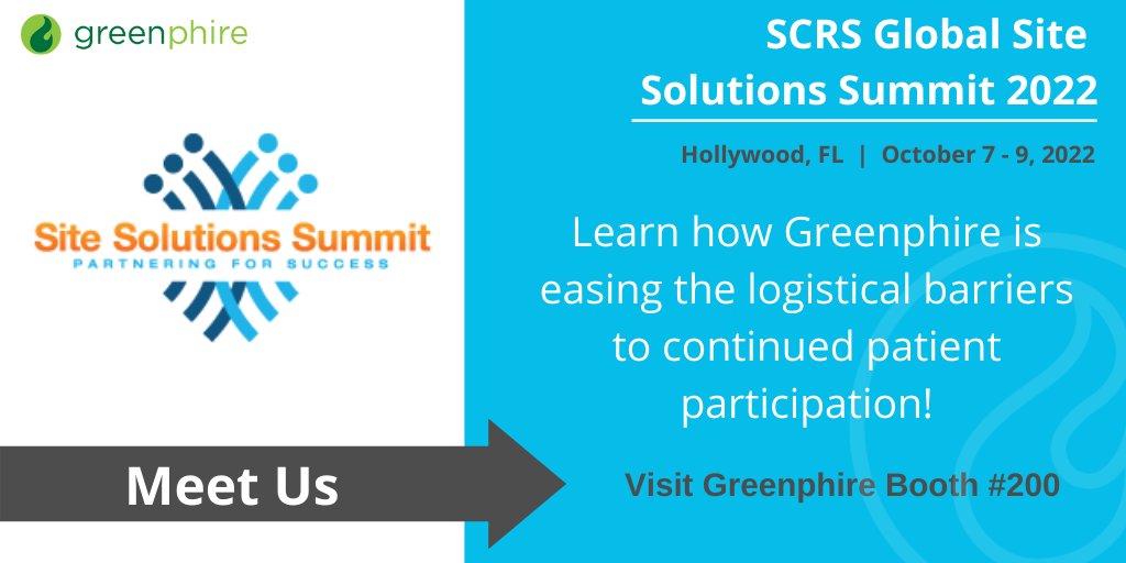 GreenphireINC's tweet photo. We are here and ready to see everyone! Stop by the #SCRS22 Greenphire booth to hear how we are helping to ease site and participant burdens with our technology solutions. You may also see a new member of the "phamily" making their SCRS debut - you won't want to miss it! https://t.co/fzMh0kEFy9