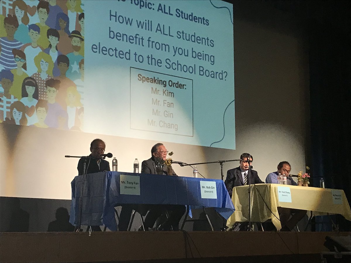 alhambrausd's tweet photo. We appreciate all four Board candidates #FredChang, #TonyFan, #BobGin, #BryanKim) for participating in this student forum + for their willingness to run for elected office to serve the community.
REMEMBER...Election day is Tuesday, November 8th
Make sure to ๐บ๐ธ VOTEโผ๏ธ https://t.co/ztH6TOH1Ym