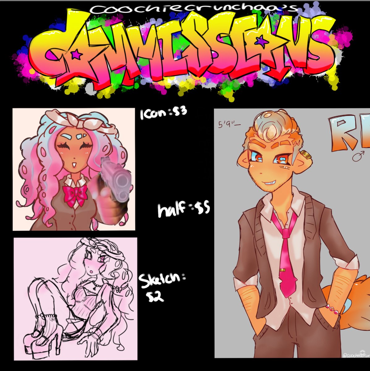 coochiecrunch3r's tweet photo. updated commission sheet! and lower prices :) #commission #commissionpage https://t.co/7U6LSTWr7E