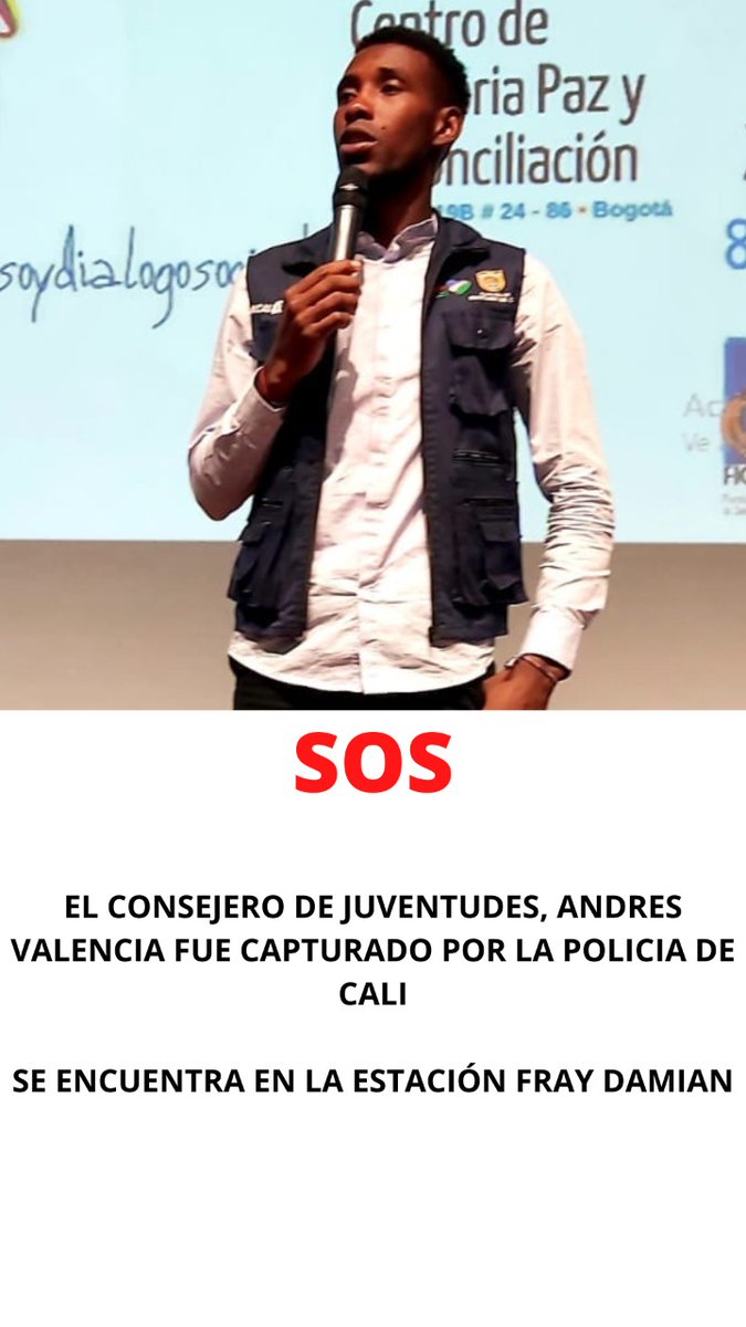 procesossocial1's tweet photo. Si la vida y la dignidad están riesgo, la defensa de los mismos y la reclamación no puede ser un delito.... Conozco a Andrés Valencia y  su liderazgo como ejemplo para los sectores en los cuales se encuentra y representa. Todo mi apoyo y solidaridad con Andres Valencia Benitez https://t.co/fj5ik8WbOO
