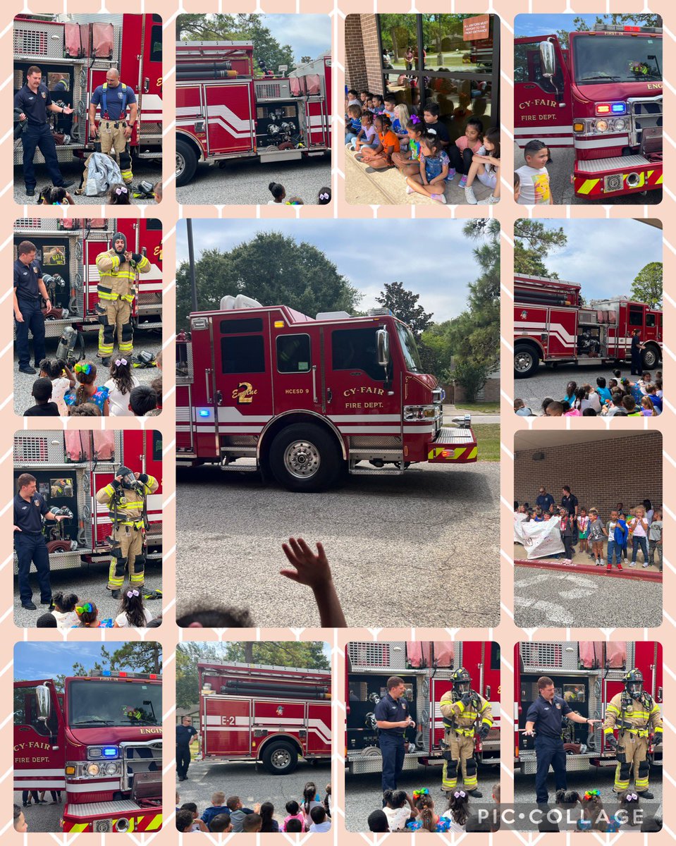 MrsHosein_Cfisd's tweet photo. Thank you Cyfair FD for coming out and teaching our Kinders about fire safety! We had a great time! #cfisdspirit #adamelementary #kindergarten #cyfairfd 🚒 https://t.co/n4Z0bLgVrq