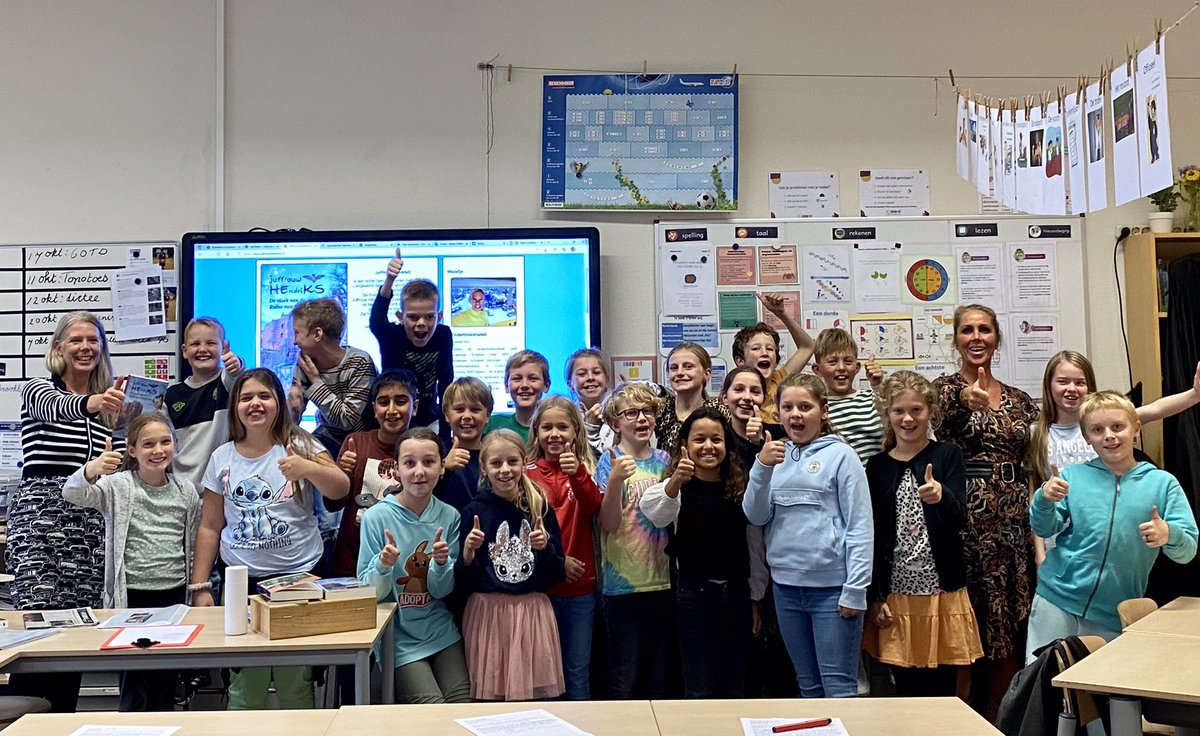 Superleuk! Gastles Schrijven…in maar liefst 21 klassen tijdens Kinderboekenweek. Vrijdag 7 oktober in de klas van juf Esther van de Zonnewijzer. Superjuf!