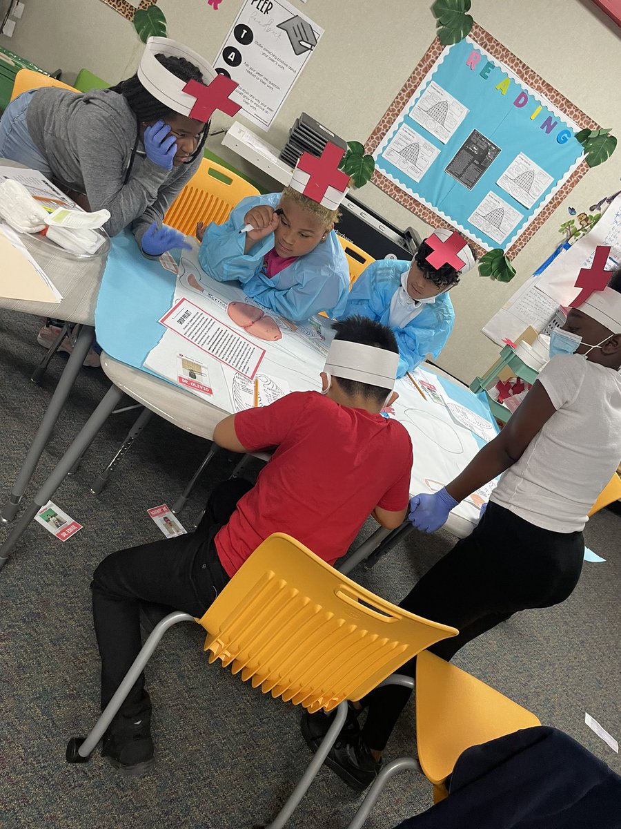 Mrs_Cooper_SME's tweet photo. These Surgeons did amazing in surgery today and used the character's motivation,dialogue,and thoughts as evidence to explain the characters traits! @LLYellowjackets #classroomtransformation #5thgrade #FBISD https://t.co/jbitB9pYY1