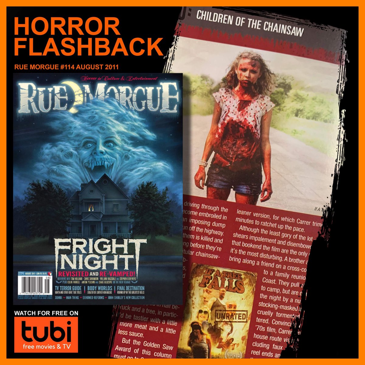 Flashback to when <a href="/RueMorgue/">bog body</a> gave “IF A TREE FALLS” a little love. Now streaming on <a href="/Tubi/">Tubi</a> . Watch for FREE!