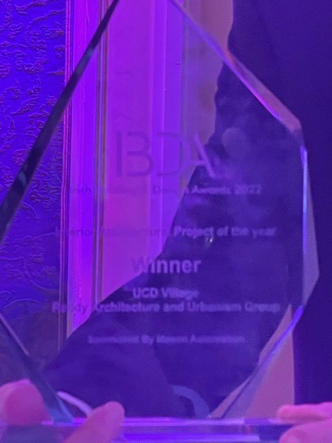 reddyarch's tweet photo. Thrilled! Our work on the 'UCD Student Village' at University College Dublin has won best Interior Architectural Project at the Irish Building & Design Awards 2022.
A testament to the passion and creativity of our interiors team!
#ibda #ibda22 #ibda202 https://t.co/Zv964IjonG