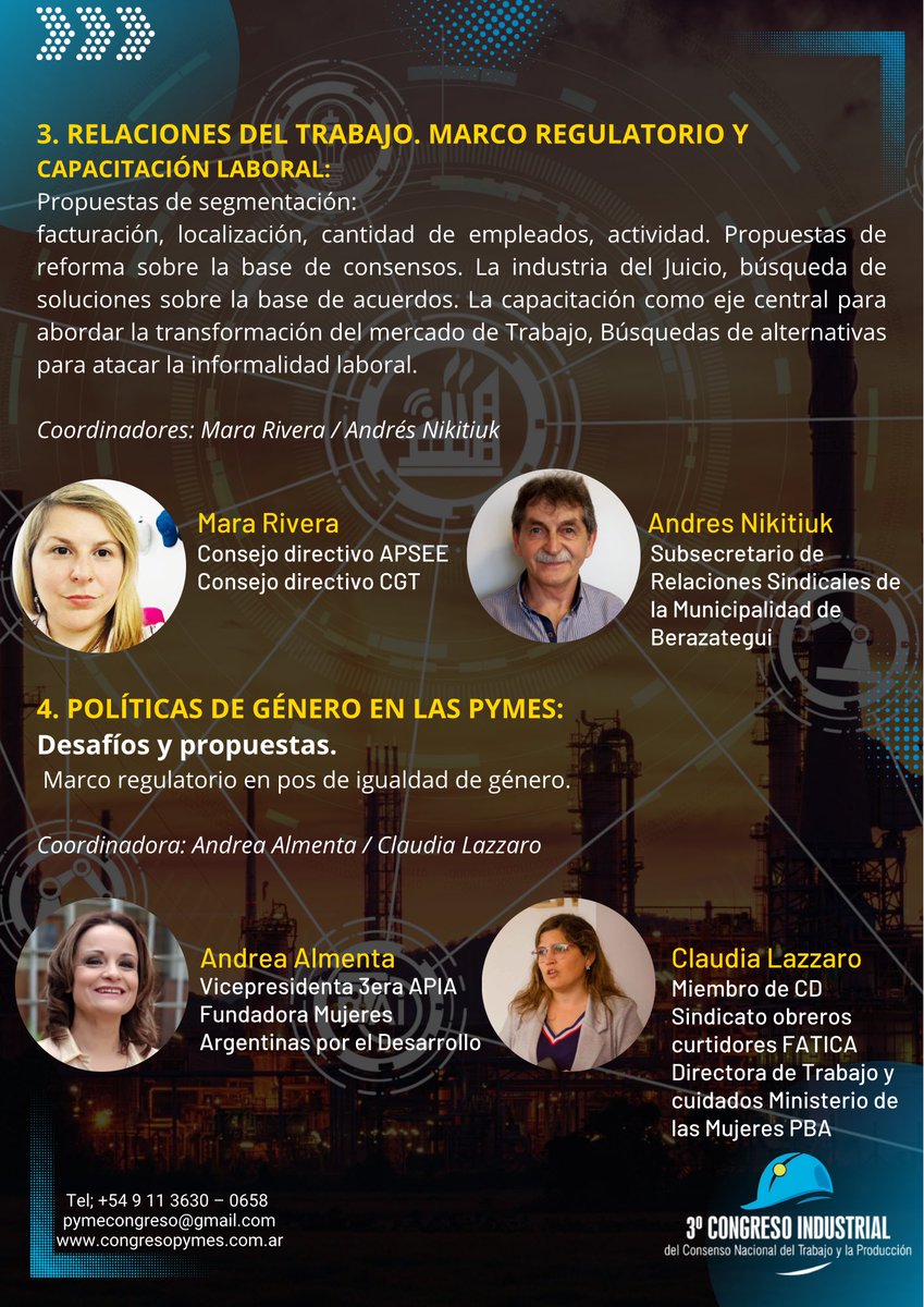 congresopymes's tweet photo. 📌 Suscribite a nuestro canal de YouTube para ver la transmisión en vivo 🔗  https://t.co/4HG0kznmnl 

¡Conocé a los coordinadores y coordinadoras protagonistas de esta nueva edición!👇🏼 

#mesadedialogo #pymes #sindicatos #tercercongresoindustrial #trabajadores #empleogenuino https://t.co/K6HFX1dPcH