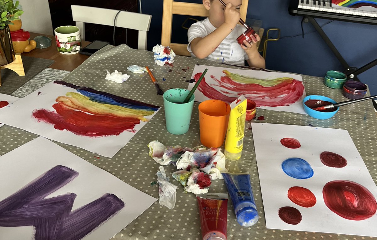 Me: What do you want to do on your inset day?

Him: MIX PAINTS 😀😀😀

Still cleaning up 12 hours later…