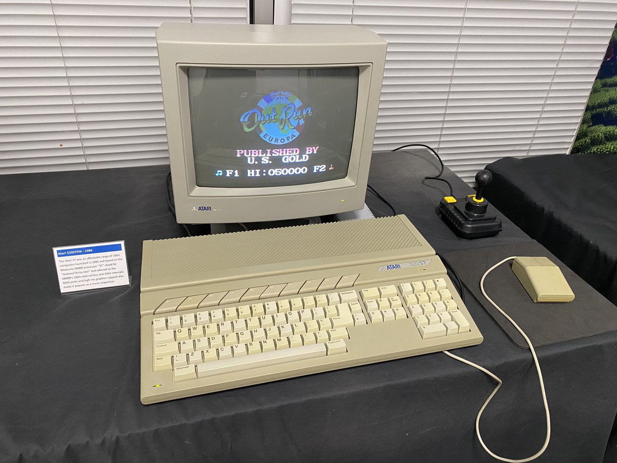 The cleaned/repaired ST made its way back to <a href="/MuseumComputing/">Museum of Computing</a> in Swindon today, paired with a lovely SC1435 monitor and a carefully curated set of 40 or so games/demos on SD card ready for visitors to enjoy on Saturday!