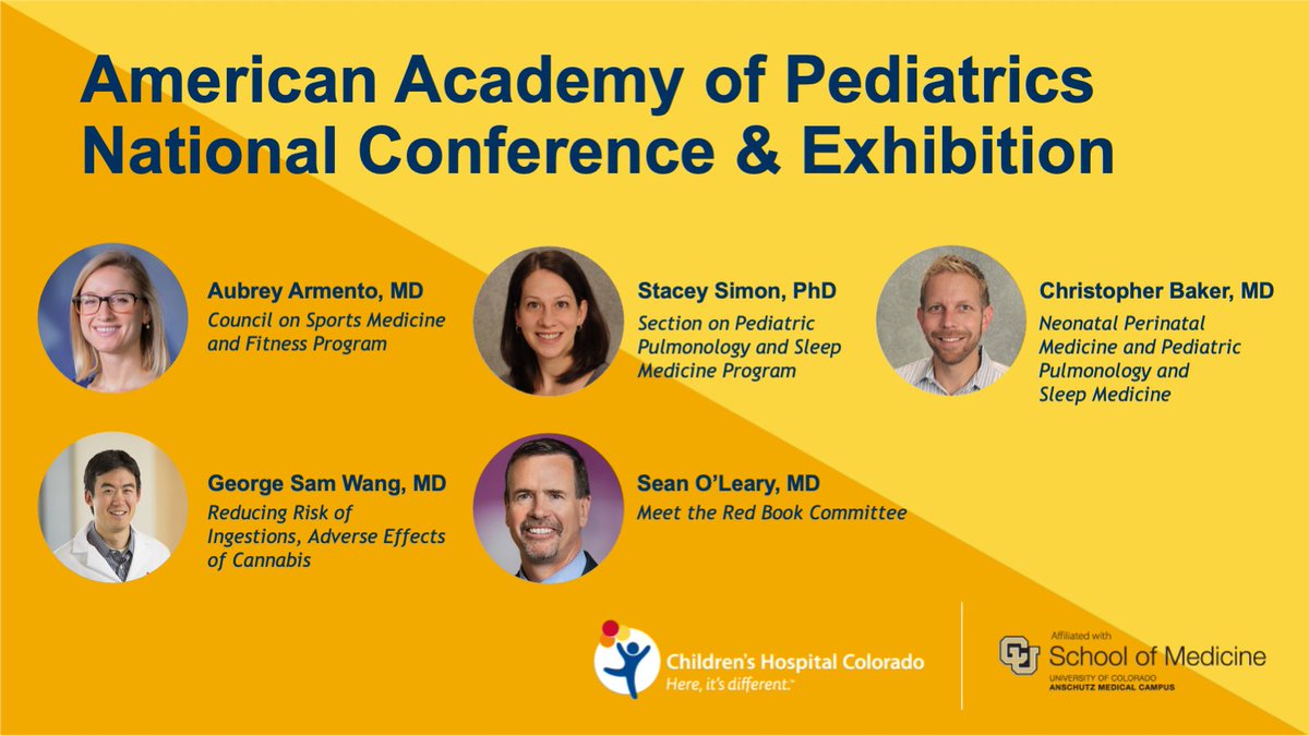 ChildrensCO_Pro's tweet photo. Good luck to our @ChildrensColo providers attending this year's @AAPexperience. If you're a #tweetiatrician going to #AAP2022, make sure to check out their sessions. https://t.co/FMbgmYsLr7