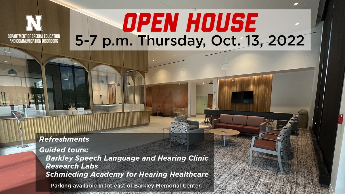 UNLSECD's tweet photo. The @NSLHA1 Fall Convention is next week at @NIC_Innovates, and we're hosting an open house at the Barkley Memorial Center on Oct. 13. Join us for refreshments and guided tours!

5-7 p.m.
Park in lot east of Barkley.

More -> https://t.co/YTuFhWvCTr

#UNL #UNLCEHS #NSLHA https://t.co/Lo9BhAAkBq