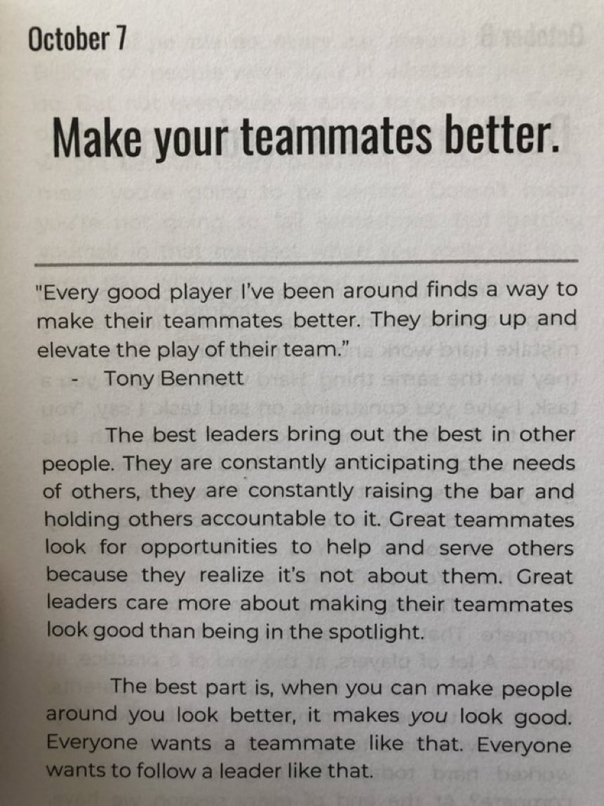 Making your teammates better only makes you better. Strive to try.
ClawsUp🐻