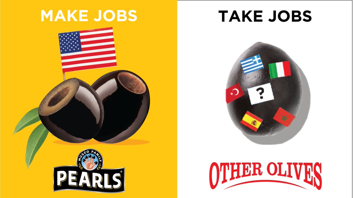 Creating jobs for U.S. workers is important to us, unlike other companies who just want find where they can get the cheapest olives. We’re committed to keeping it sunny, for our country and your taste buds.☀️