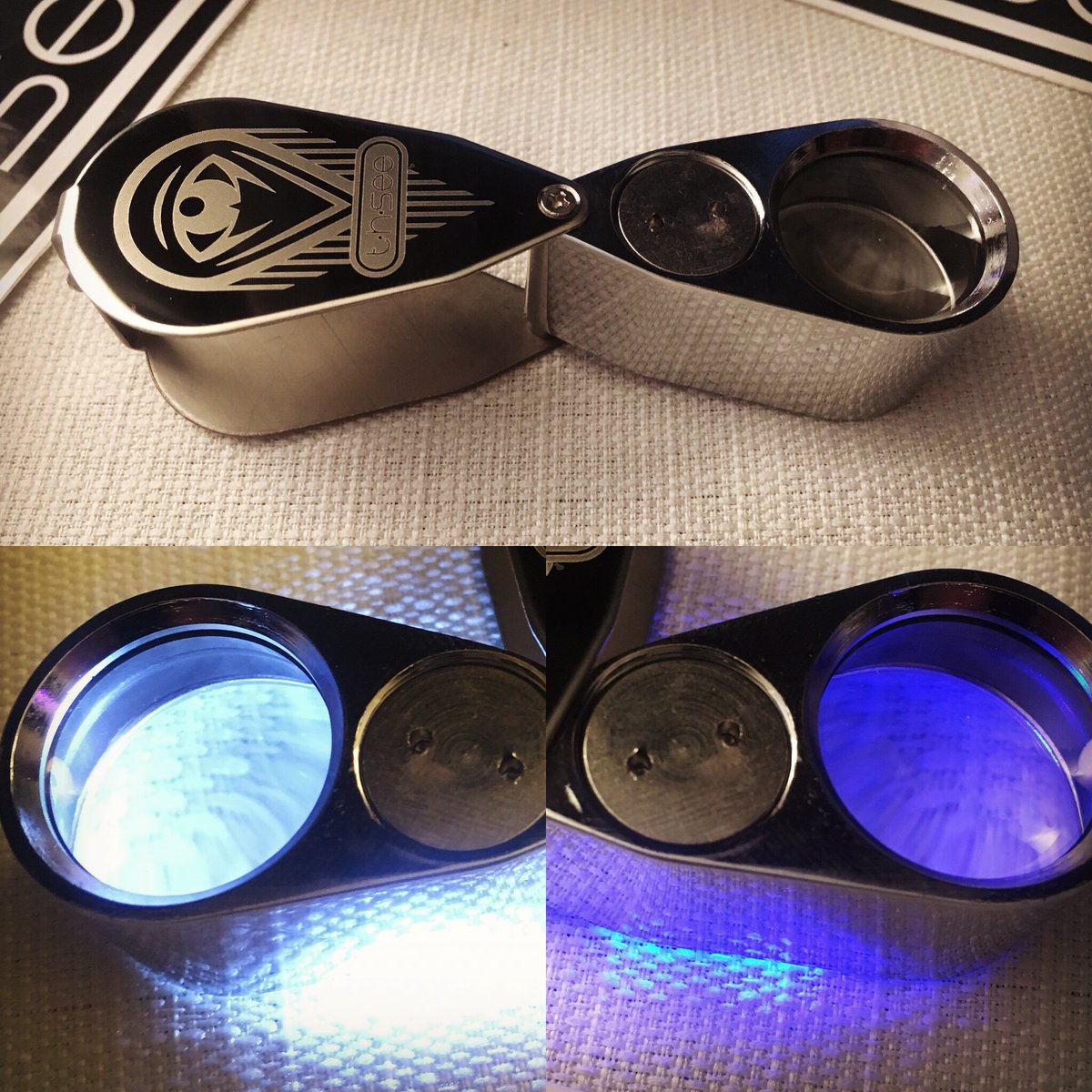 mythsee's tweet photo. The T-H-SEE magnifier features a high-polished stainless steel design with dual bright white and UV LED's, 40x magnification and some great accessories included. Come and See What You've Been Missing!! https://t.co/m3K0qQZxiw #thsee https://t.co/ANk7E5XmcO