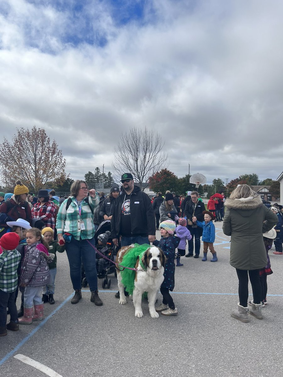 HuroniaCES's tweet photo. The skies cleared and off we went. Over 1000 area students, staff and parents marched from @HuroniaCES to the Elmvale Fall Fair! Celebrating 160 years! Happy Thanksgiving everyone!! @SCDSB_Schools https://t.co/d6JcZi3L00