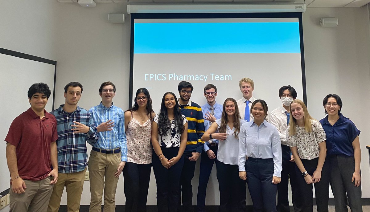 EpicsPharm's tweet photo. Mid-Term Design Review was a 4/4 for the PHARM Team this morning! Thank you to our design reviewers for their valuable feedback! @EPICSPurdue https://t.co/GcuO30B65B