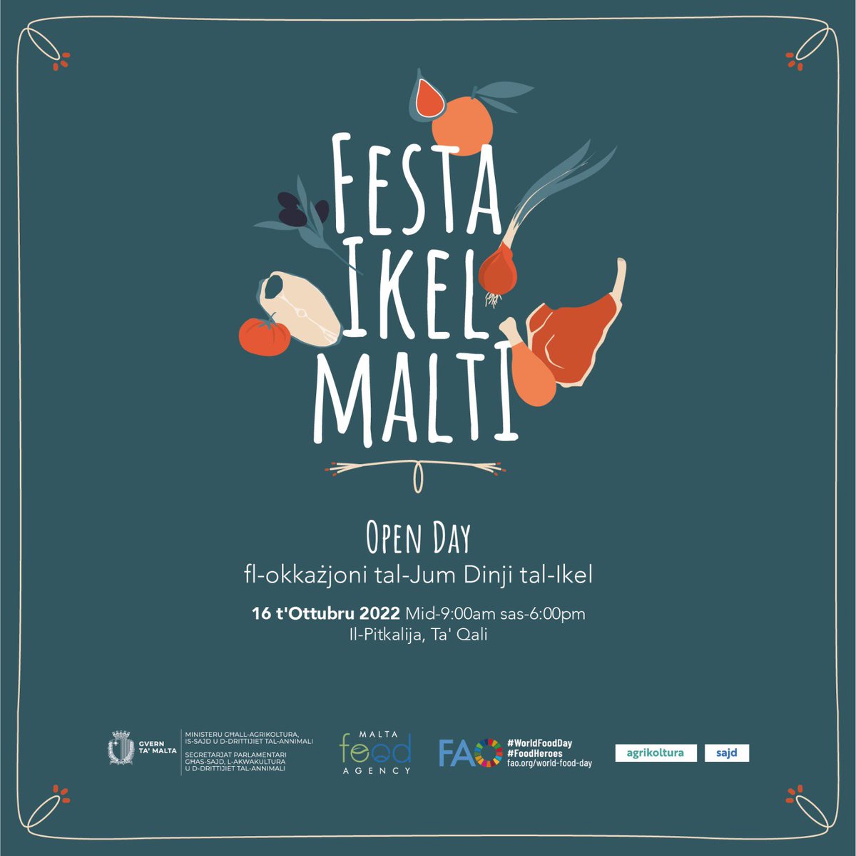 Today we launched Malta’s very own Maltese Food Festival @ the Pitkalija Market in Ta’ Qali on the occasion of World Food Day which is celebrated globally on the 16th of October 🍊🥬🥩🐟 @FAOfish See you there 👋 #food #foodfestival #malta #worldfoodday #Sustainability