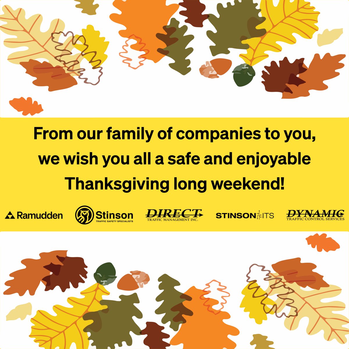 stinsontraffic's tweet image. Wishing all of you a very safe and enjoyable Thanksgiving long weekend! Please note that our offices will be closed Monday, October 10th and reopen on Tuesday, October 11th.

#Thanksgiving #WZSG #Ramudden