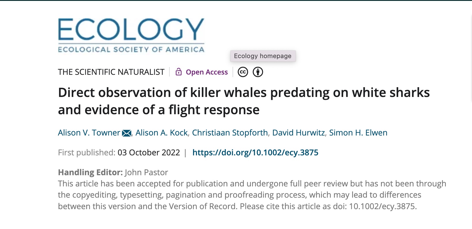 Shark Tagger on Twitter: "Orcas may affect shark movements as seen with