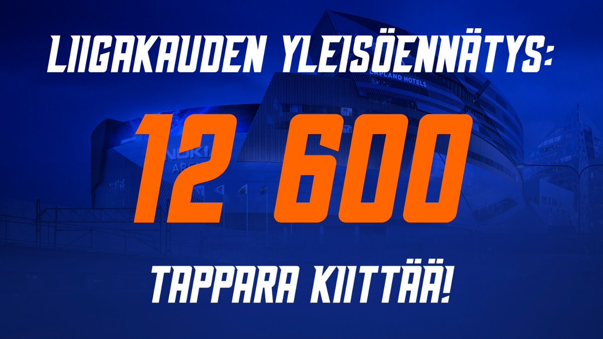 Liigakauden yleisöennätys 12 600 tänään Nokia Arenalla, Tappara kiittää!

Tervetuloa joukkoomme 💙 🧡 

#Tappara #Liiga