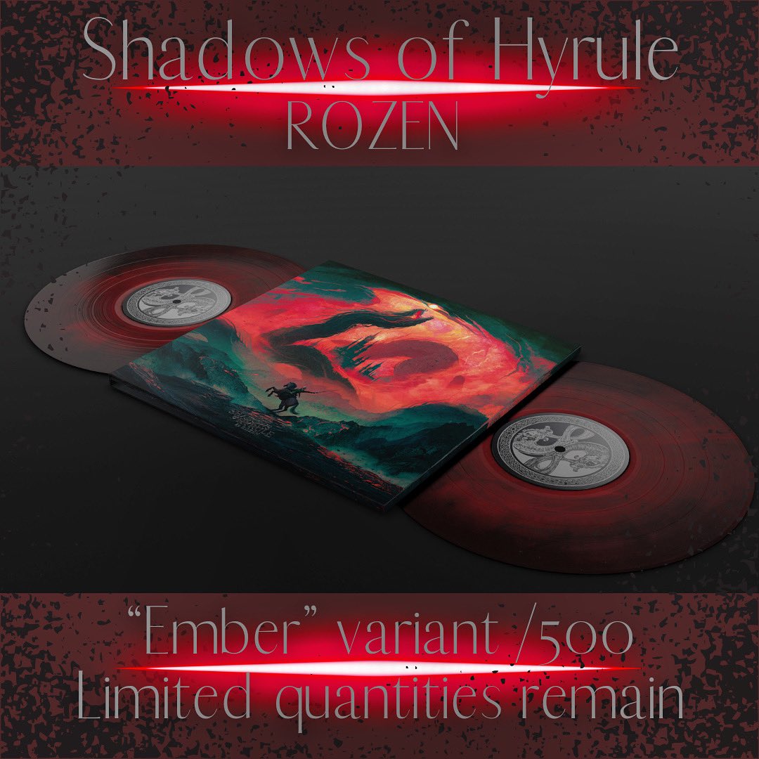 RespawnedRec's tweet photo. Limited remain! Grab Shadows of Hyrule by ROZEN now! This is the Respawned “Ember” Red and Black variant.
https://t.co/aeW8oIwQXB 
Shadow variant available through @RozenDJ 

#gaming #music #vinyl #zelda https://t.co/IOFzw0DIXq