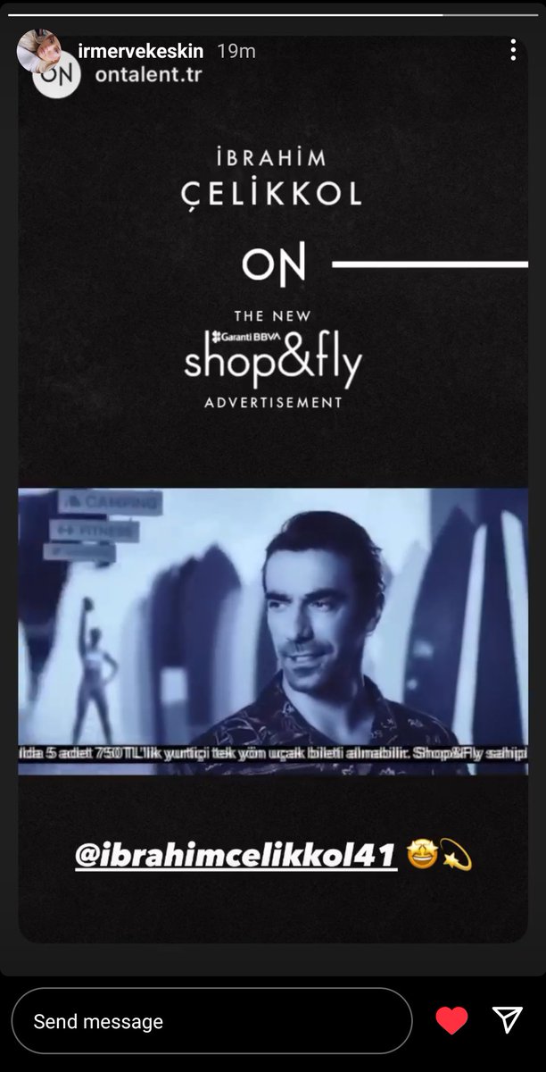 DeeA_096's tweet photo. irmervekeskin (OnTalent Manager) via IG Story
Manager Proudly promoting İbo's ad film. 😍
#İbrahimÇelikkol #ShopAndFly https://t.co/ony96W74QQ