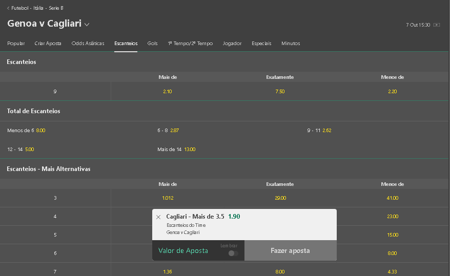 CinhoTips's tweet image. SERIE A
CAGLIARI MAIS DE 3.5 CANTOS
bet365.com/?lng=33&amp;amp;rurl=g…