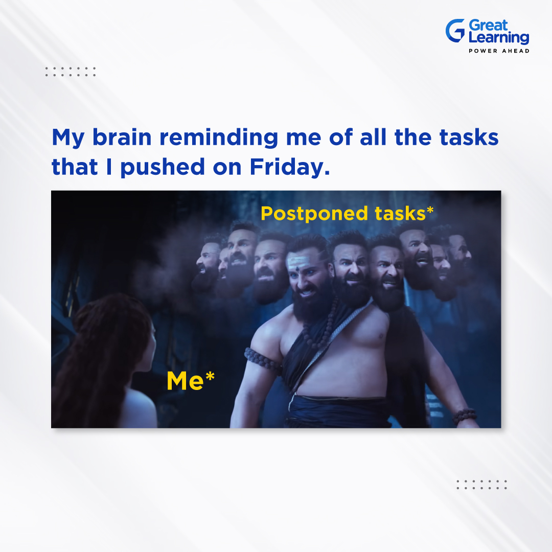 Great_Learning's tweet photo. Comment 😰 if scary Mondays have already crawled on you
#SundayMood #SundayVibe #OfficeLife #WorkLife #SundayFOMO #SundaySlumber #AdultLife #Adulthood #GreatLearning https://t.co/bn2zmBVFpw