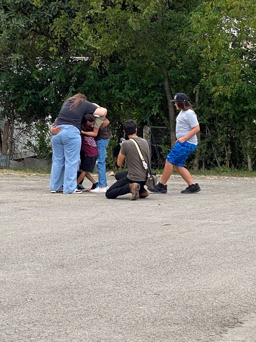 AmandaHTV's tweet photo. I think these photos say it all. @BCross052422 is going home after the UCISD police department has been suspended. He’s been camped outside the district’s administrative building and wasn’t planning to leave until the suspensions happened. @LivesRobbed
+
Photo credit: @berlie72 https://t.co/QB7Bx3Nq3h