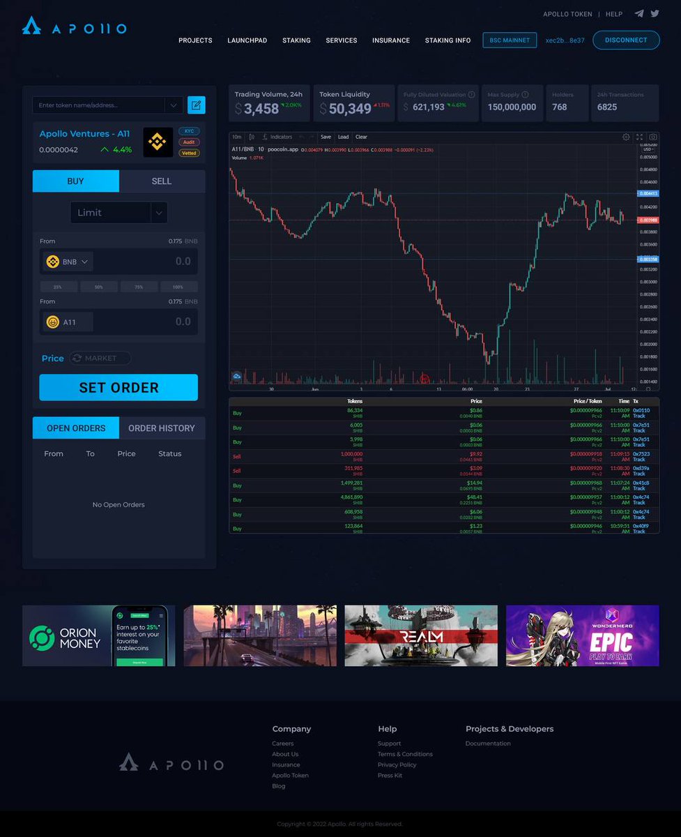 a11_ventures's tweet photo. SNEAK PEAK of our Apollo DEX!

Did you see the Limit Order function?

@A11Astronauts @apollopups @simdroids 
#DEX #cryptocurrecy #BSCGems #CRO #CryptoNews #ApolloDEX #ApolloPay #ApolloLaunchpad https://t.co/Hr35mmuKa2