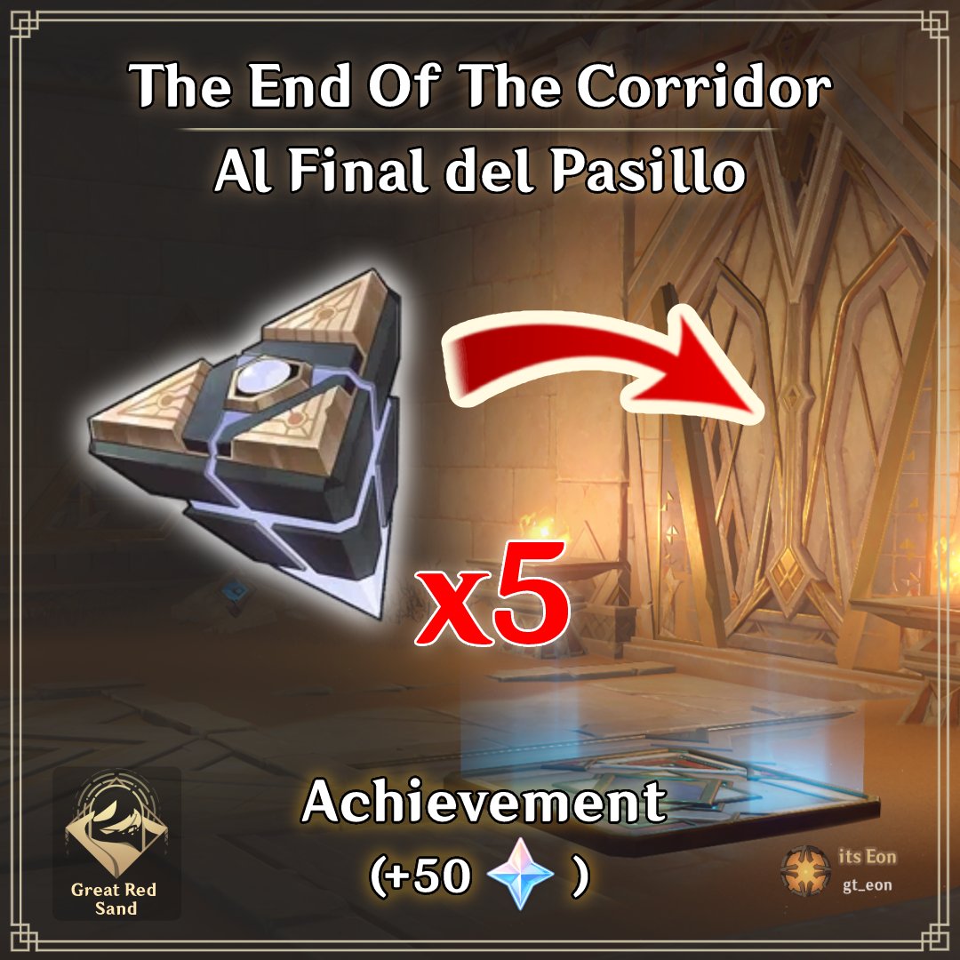 gt_eon's tweet photo. Hello travelers!!!

Today I'm going to show you the location of ALL 5 Glinting Components you need to complete the "The End of the Corridor" achievement. I hope it helps you 🙏🔥🦾
(1/3)
#Genshinimpact #Sumeru https://t.co/fl9iPkVS7M