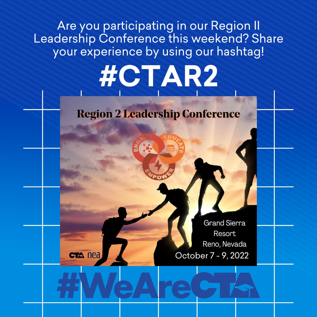WeAreCTA's tweet photo. Headed to this weekend's Region II Leadership Conference? Let us know how you're participating by using the #CTAR2 hashtag! #WeAreCTA https://t.co/aADP88HL1Z