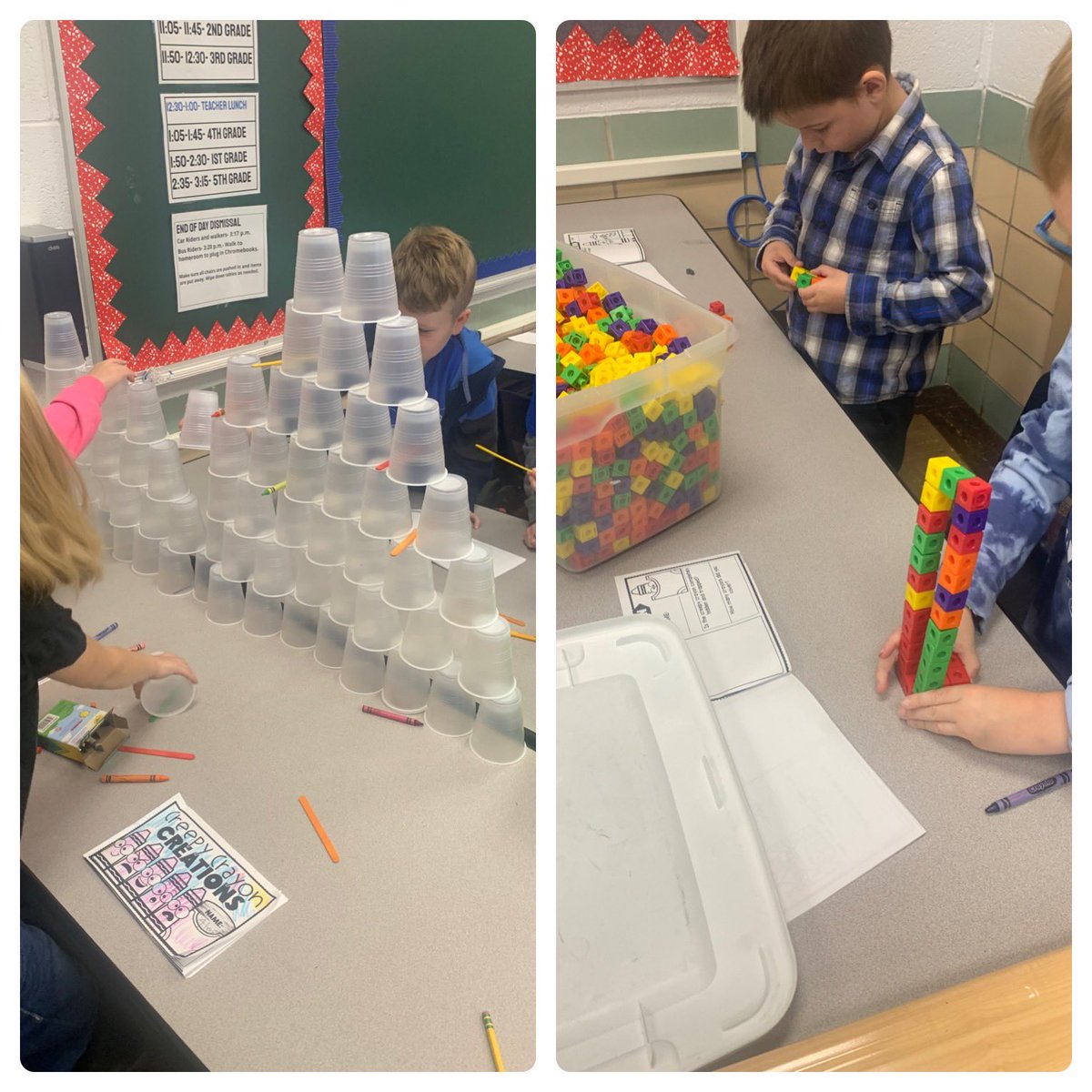 Wildcats_WES's tweet photo. Couldn’t hide the joy on my face when I visited Mrs. Dean’s enrichment group &amp; saw first-hand how intentional she’s planning for her group. She started with a fun children’s book &amp; then connected all tasks to the story, bringing purpose to the structures you see. #WildcatWay https://t.co/Vv9l2v3uSK