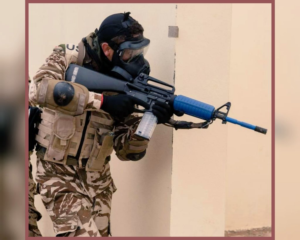 KOMARMIES's tweet photo. Training #BlueGun 🇲🇦 #Moroccan #AirForce 

#Maroc #Morocco #Gun #M4 #Rifle https://t.co/nmE8Va1OLi