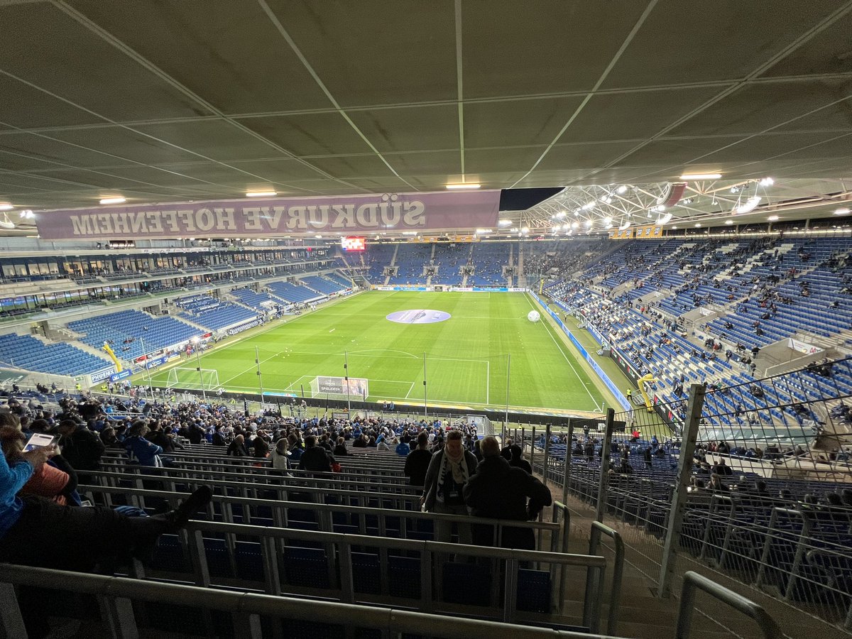 Eurohop Match 12 in Sinsheim for Hoffenheim vs Werder Bremen. The club is to big for its namesake so plays in a smart stadium in a town better known for its museum. More Bremen than home so far, club shop raided, trip is taking its toll on us hoppers

Ground 679
#wegoagain4