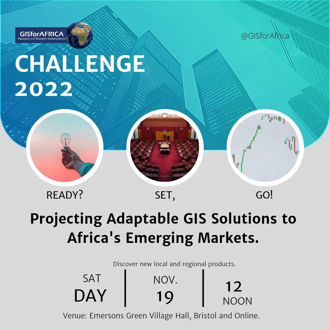GISforAfrica's tweet photo. The Importance of GIS cannot be overemphasised therefore, futuristic societies must adopt it into her operations and governance. Challenge Week of this year is packed with numerous goodies such as the Super IV Final on GIS Day, 16th Nov and the Challenge Discussion on 19th Nov. https://t.co/wgor2Wr6Bd