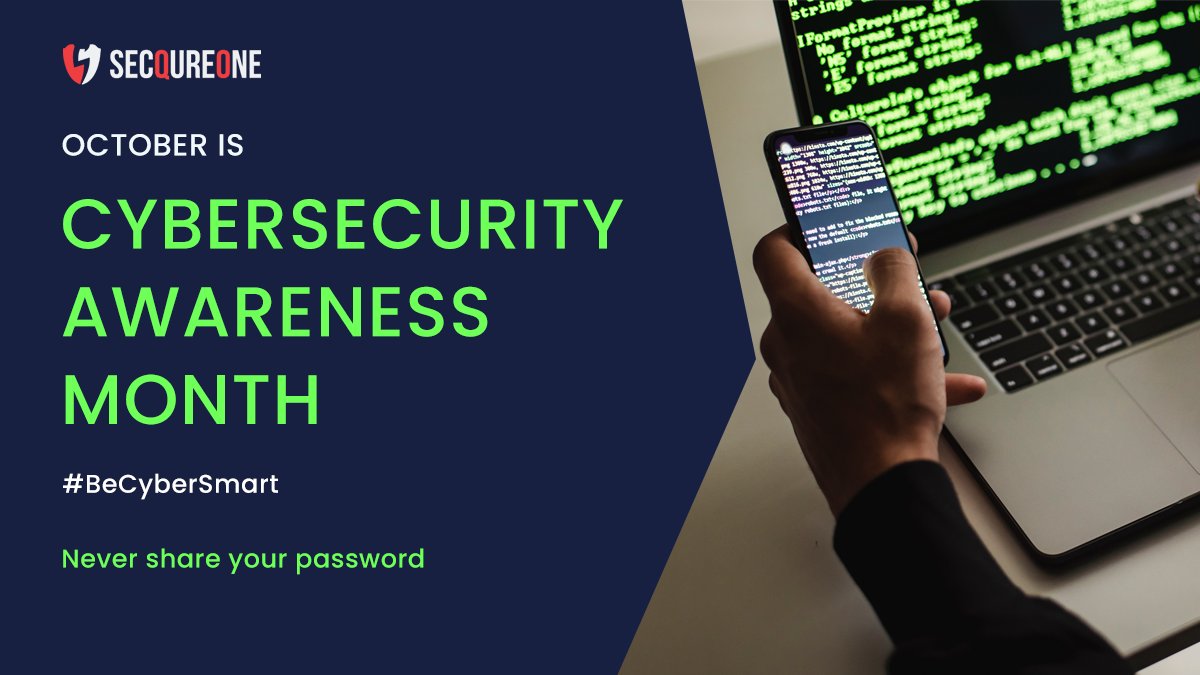 secqureOne's tweet photo. Cybersecurity Awareness Month 2022...!
#becybersmart #cybersecurityawareness #secqureone #staysecure https://t.co/l0zIoEWaFJ