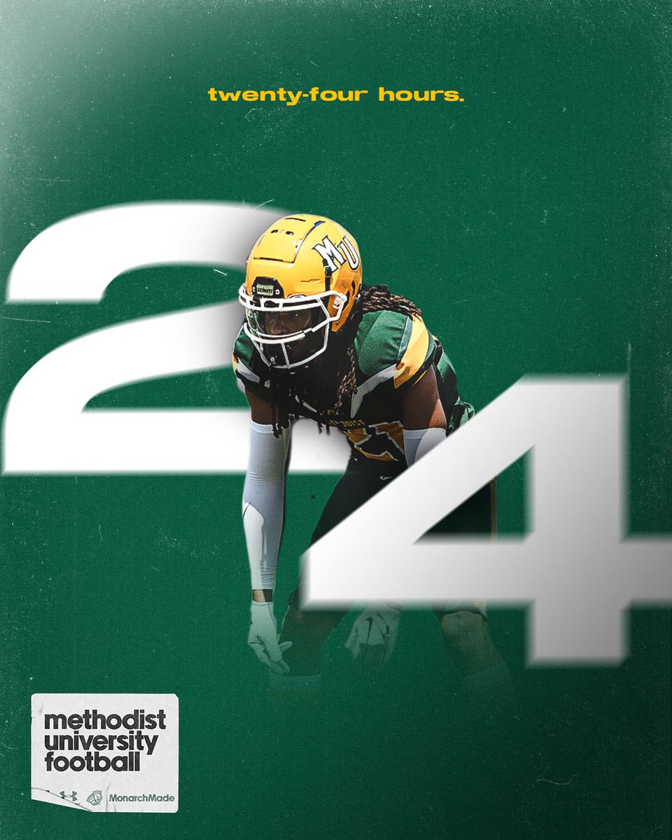 Methodist_FB's tweet photo. 2️⃣4️⃣🕓🏈 

#MonarchMade | #GoldStandard https://t.co/rKRnnSUFkl