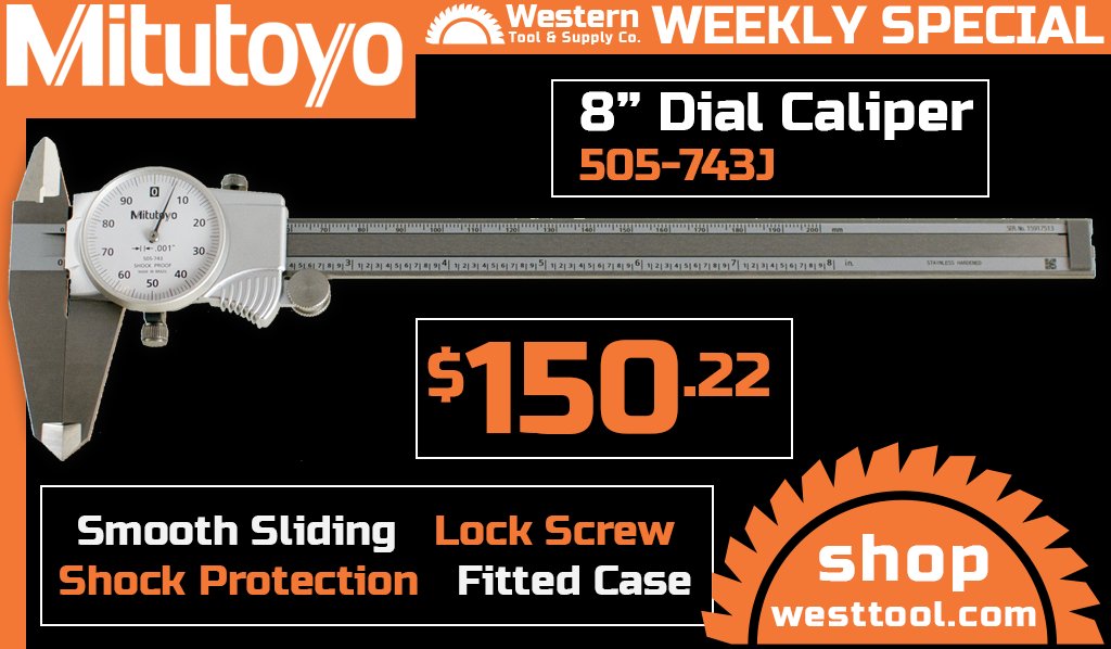 Mitutoyo 505-743J 8" Dial Caliper sale: westtool.com/content/page/M…