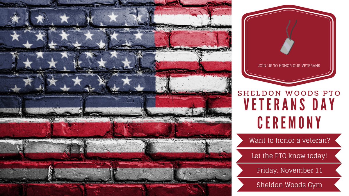 Friday, November 11, 2022/9:30-10:00A
If you would like to honor a veteran, please submit the attached form by Friday, October 28th.  We welcome those veterans to join us! If they are unable to join us, we welcome your information to still honor them. 
forms.gle/sgsLtbidF1EwHb…